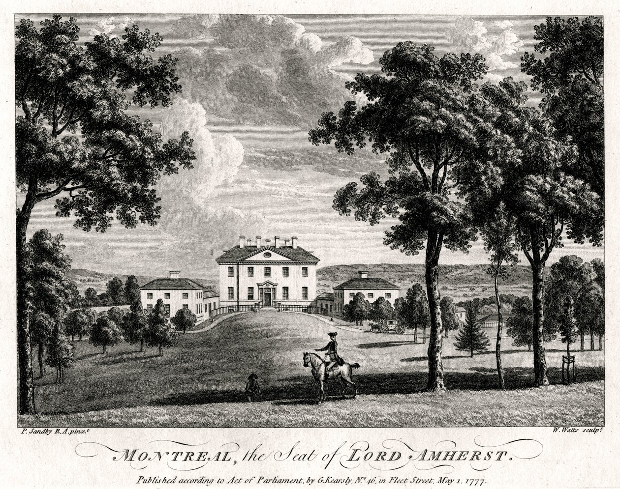 Montreal, the Seat of Lord Amherst by William Watts