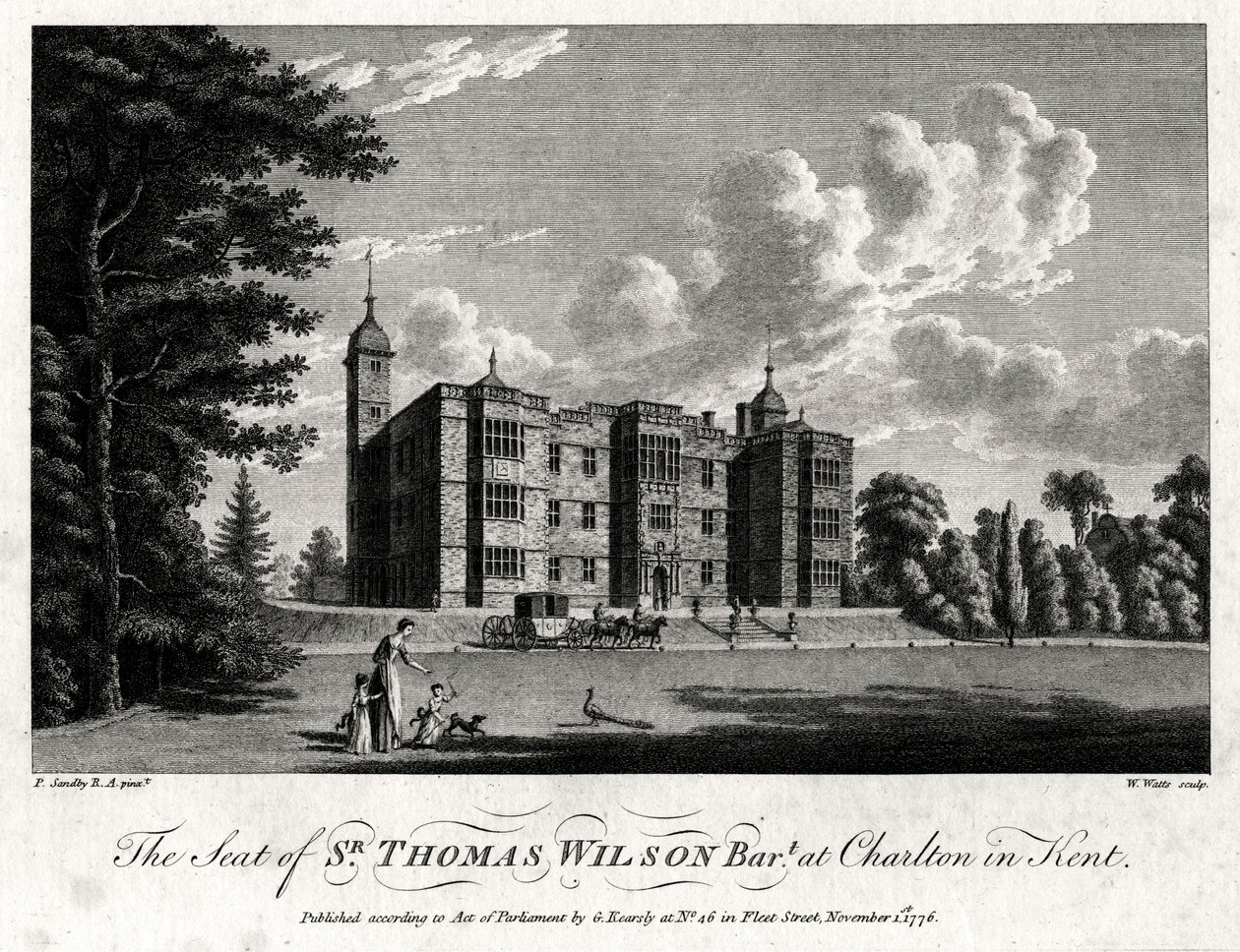 The Seat of Sir Thomas Wilson Bart at Charlton in Kent by William Watts