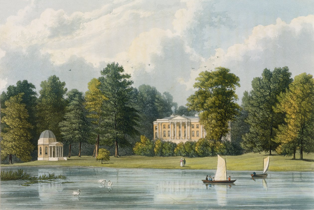 Hampton House, engraved by Richard Gilson Reeve, published 1828 by William Westall