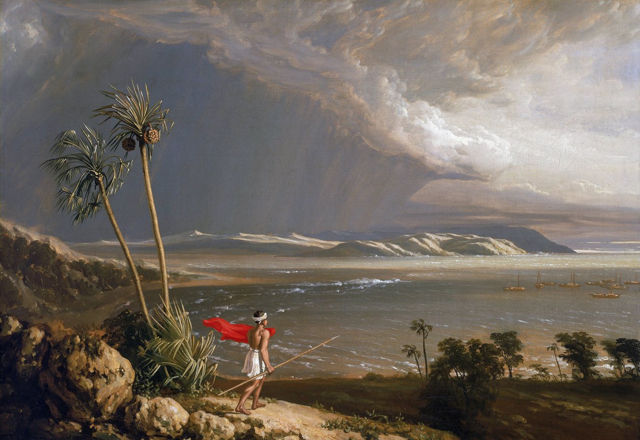 View of Malay Bay, on the island of Pobassoo, February 1803 by William Westall