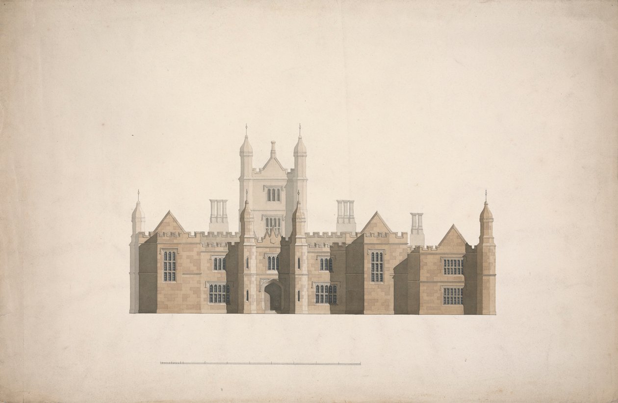 Elevation of a Proposed Design for Cambridge Colleges by William Wilkins
