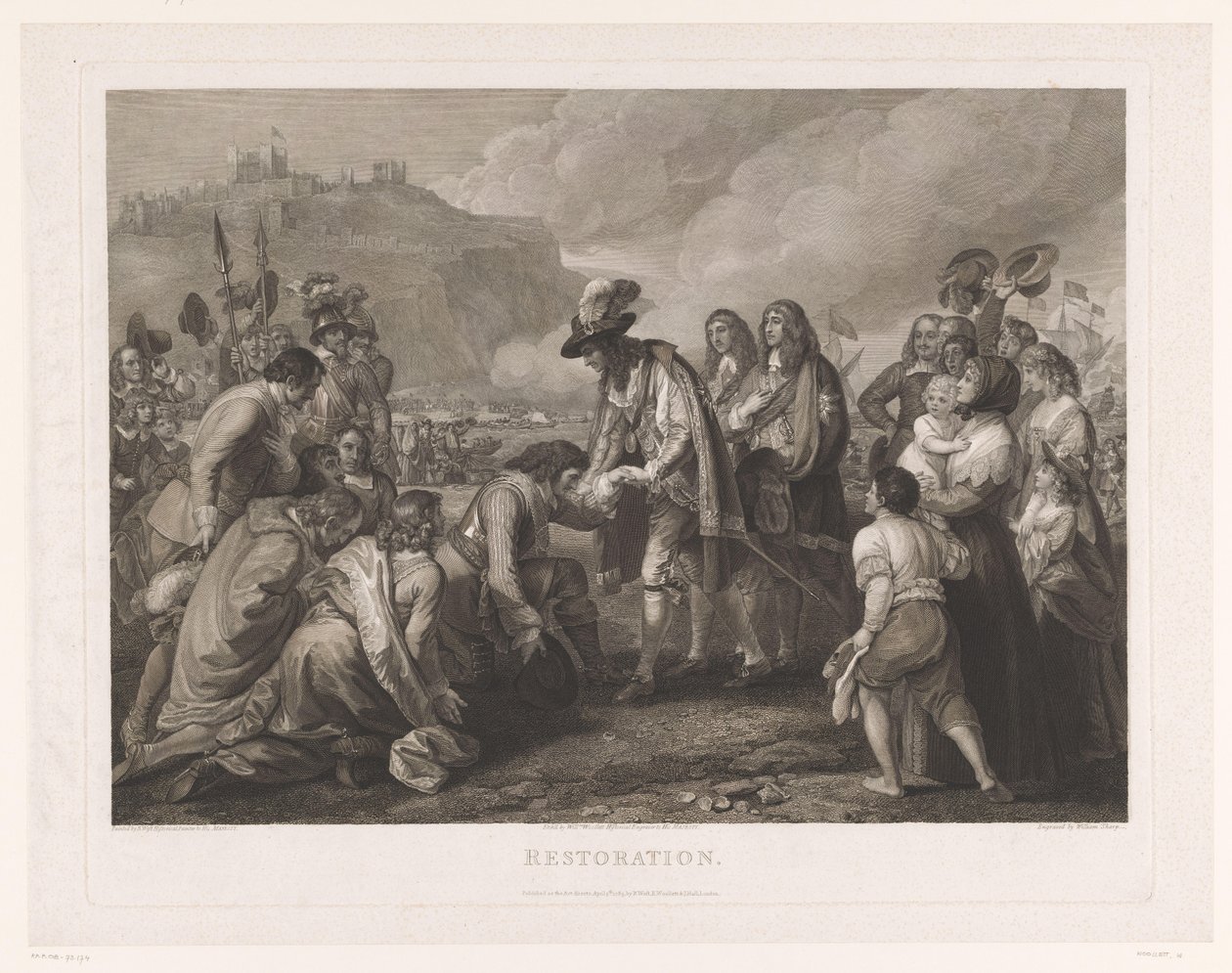 Charles II of England Arrives on the Beach at Dover, May 25, 1660 by William Woollett