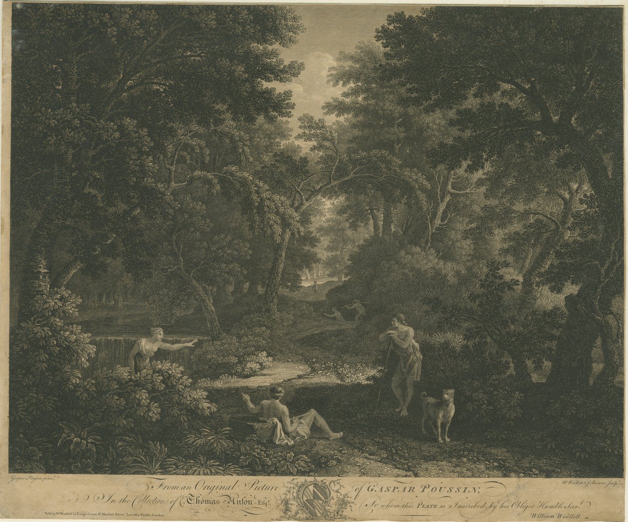 Shugborough - Woodland Scene: Engraving by William Woollett