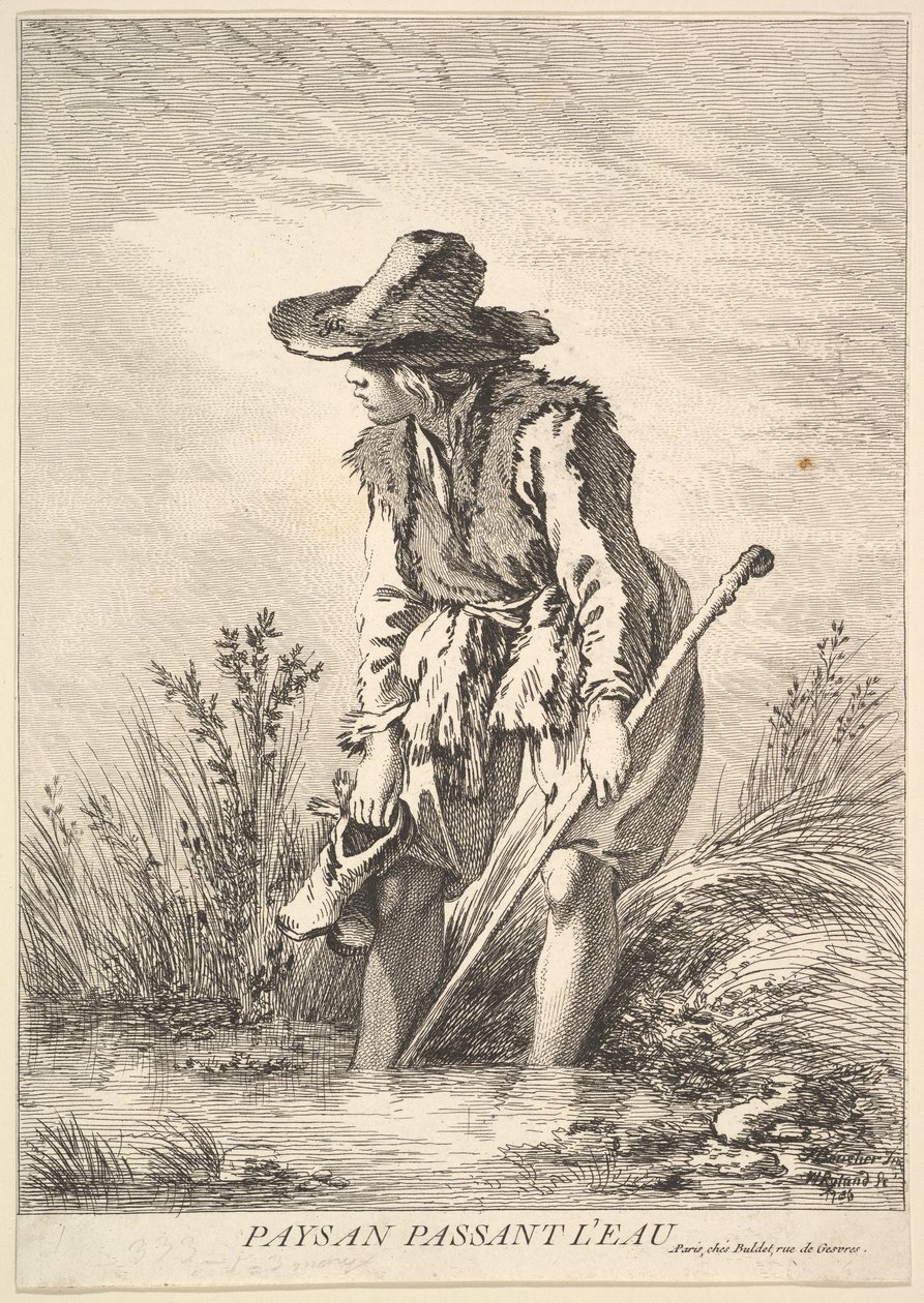 Peasant Crossing Water by William Wynne Ryland