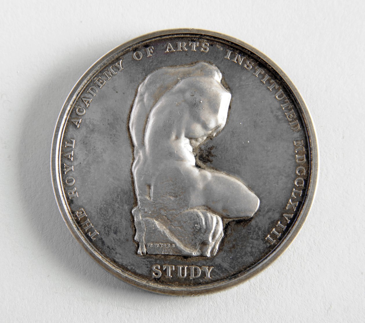 R.A. medal awarded to George Frampton 10.12.1884 for the best model of a figure by William Wyon