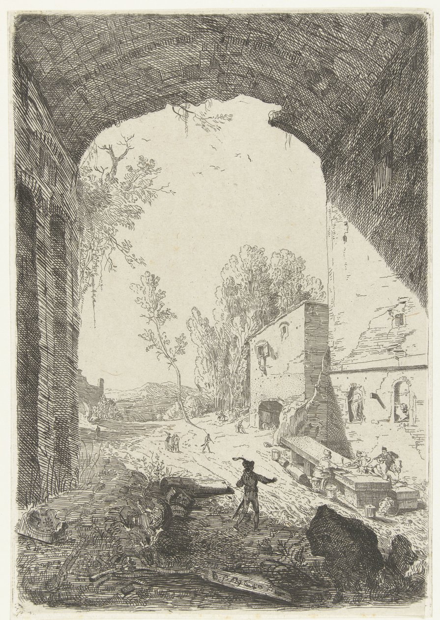 Inn near the Grotta della Ninfa Egeria by William Young Ottley