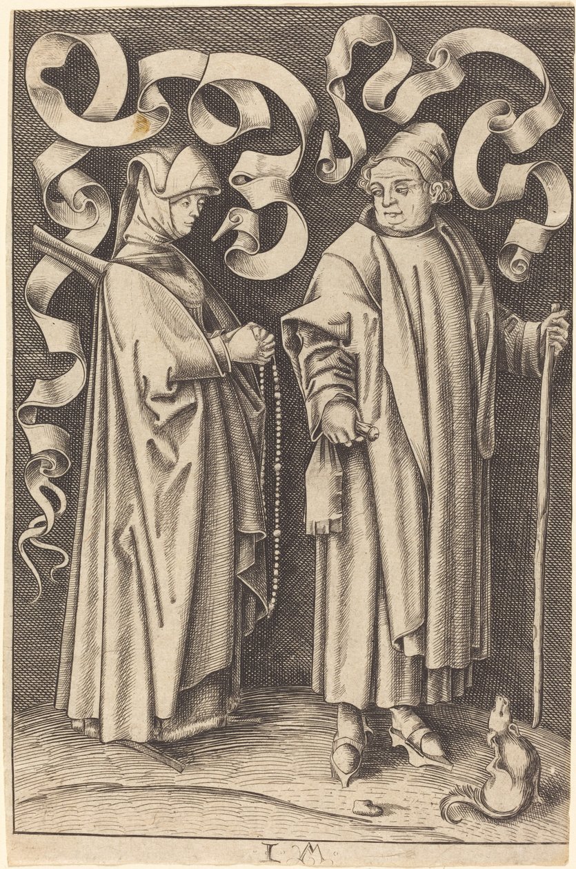 The Churchgoers by William Young Ottley after Israhel van Meckenem