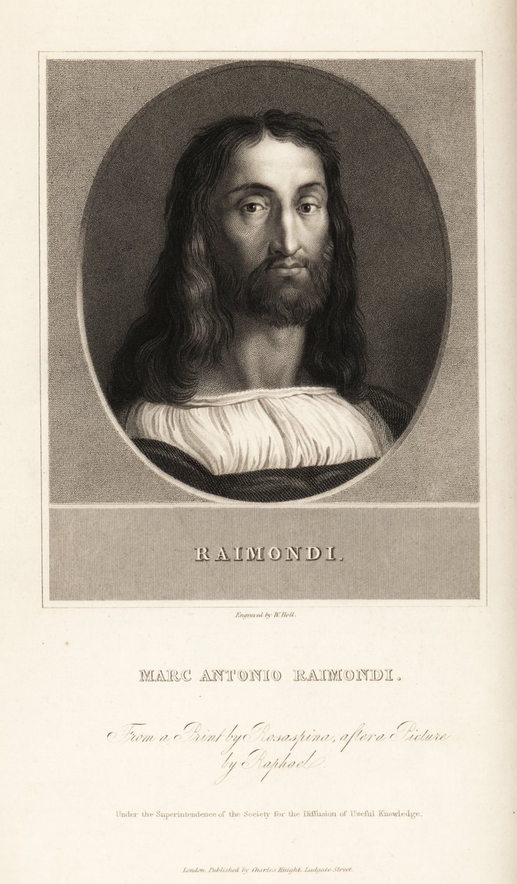 Portrait of Marcantonio Raimondi by William the Younger Holl