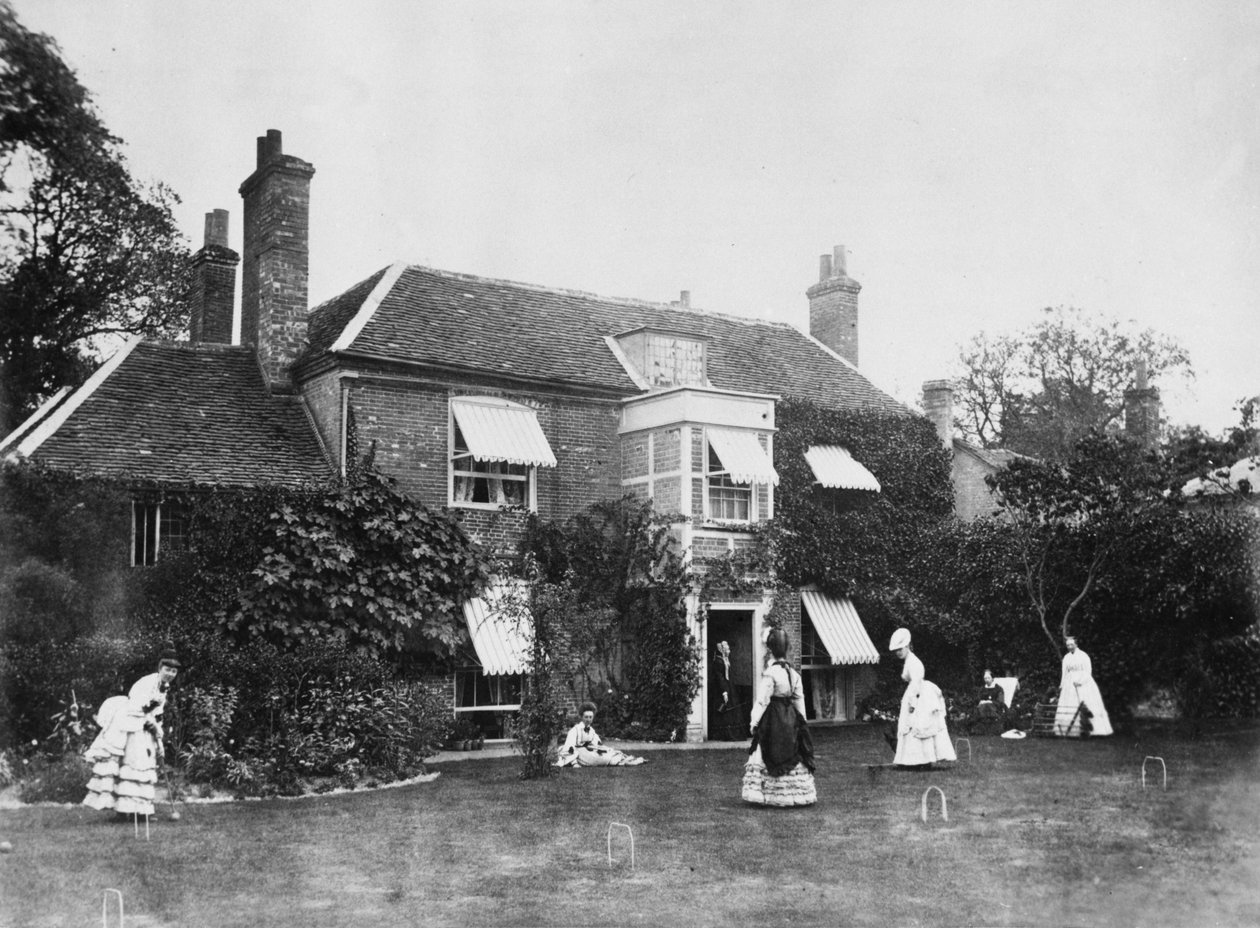Croquet on the Lawn at Elm Lodge, Streatley, c.1870s by Willoughby Wallace Hooper