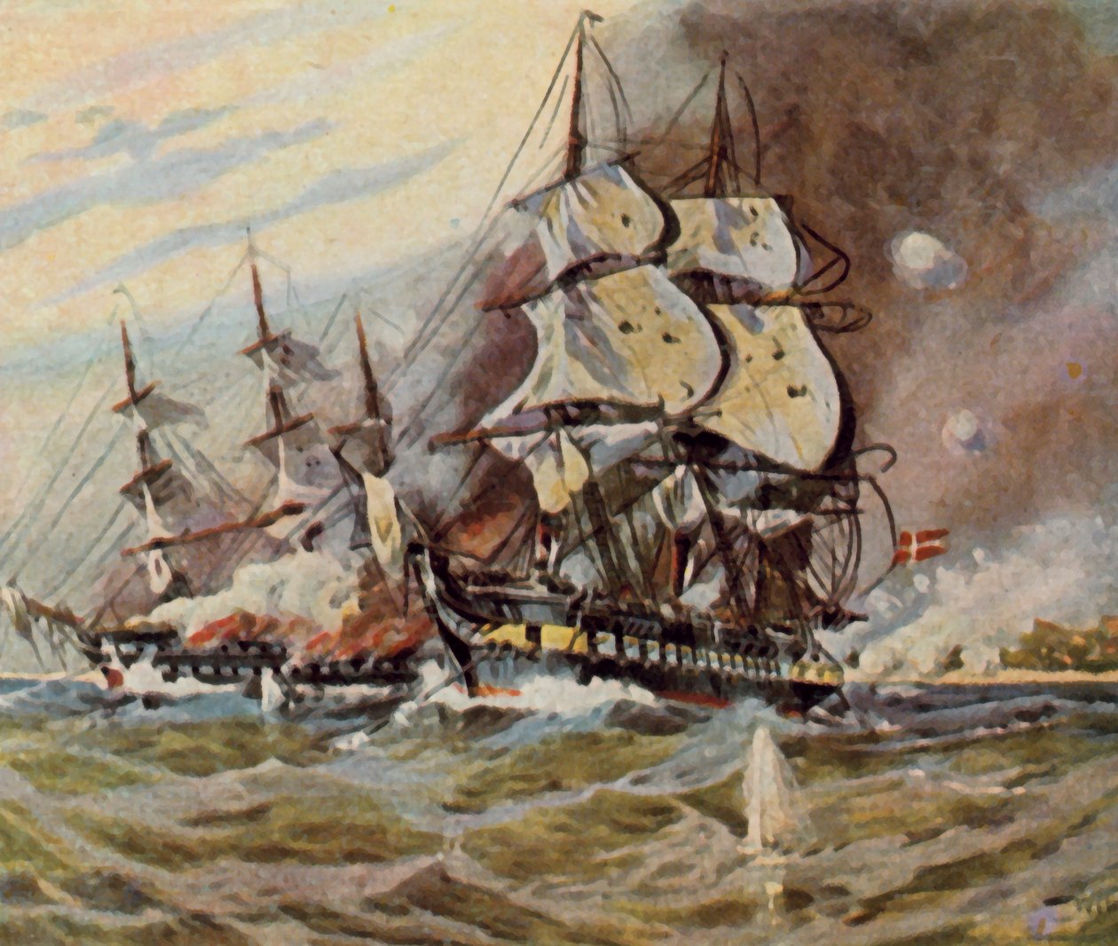 German Beach Batteries near Eckernförde, 5 April 1849 by Willy Stower
