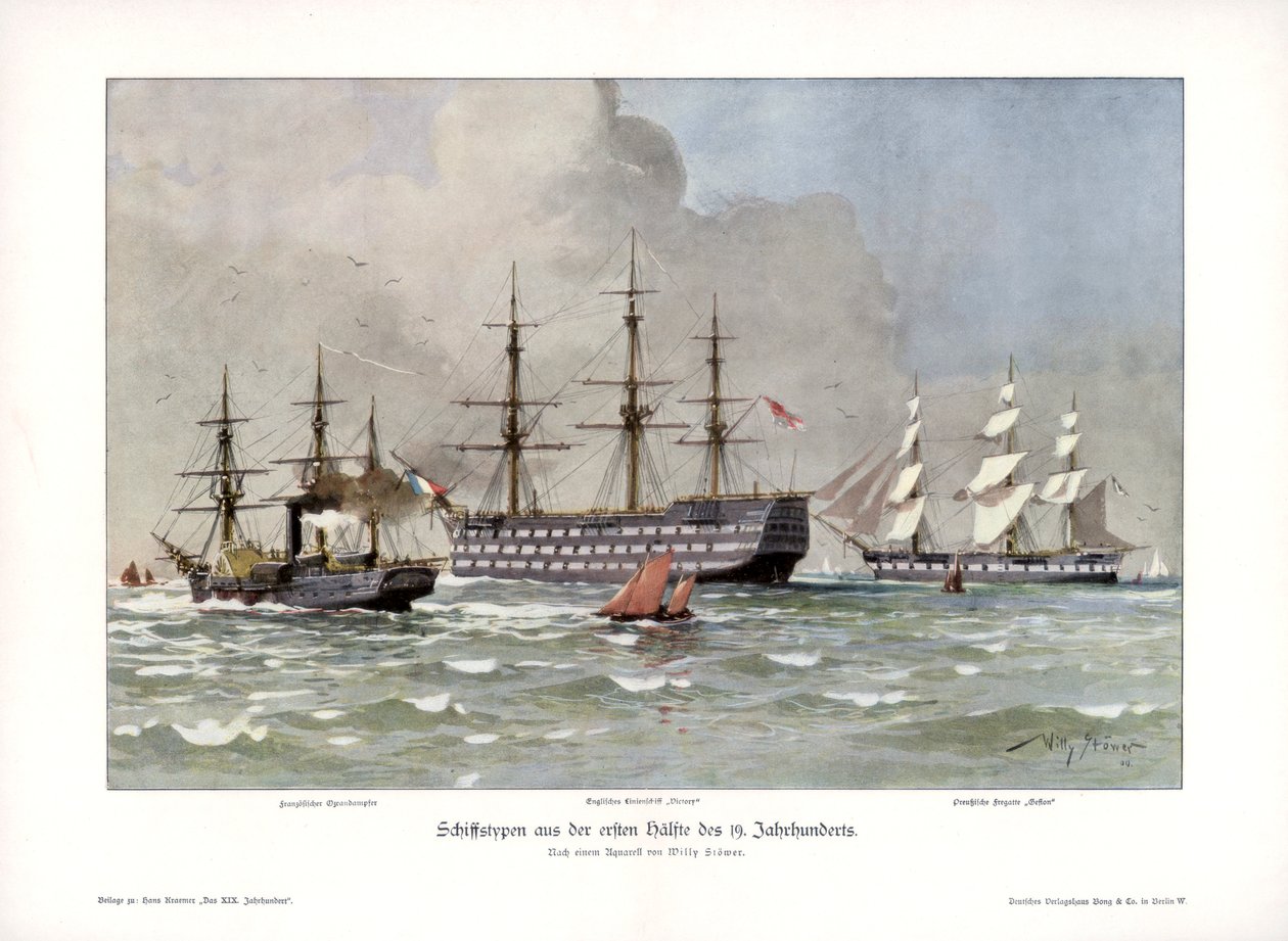 Ship Types from the First Half of the 19th Century by Willy Stöwer