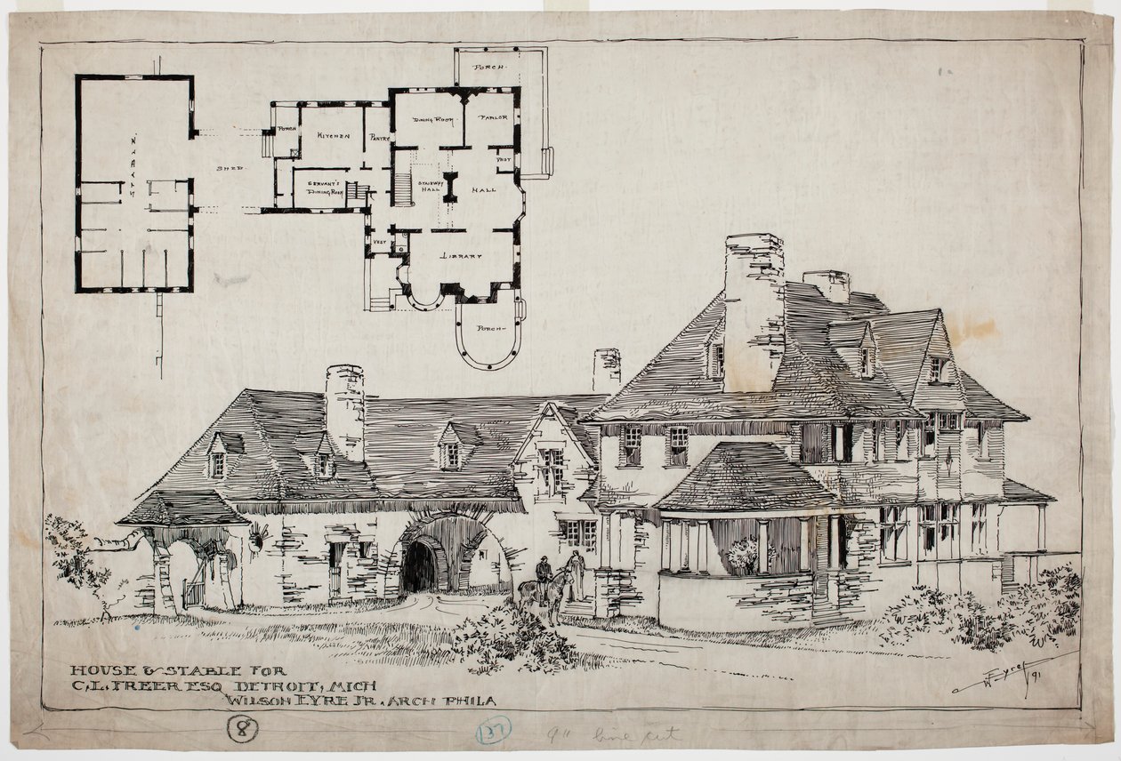 Freer Residence, House and Stable, 1891 by Wilson Eyre