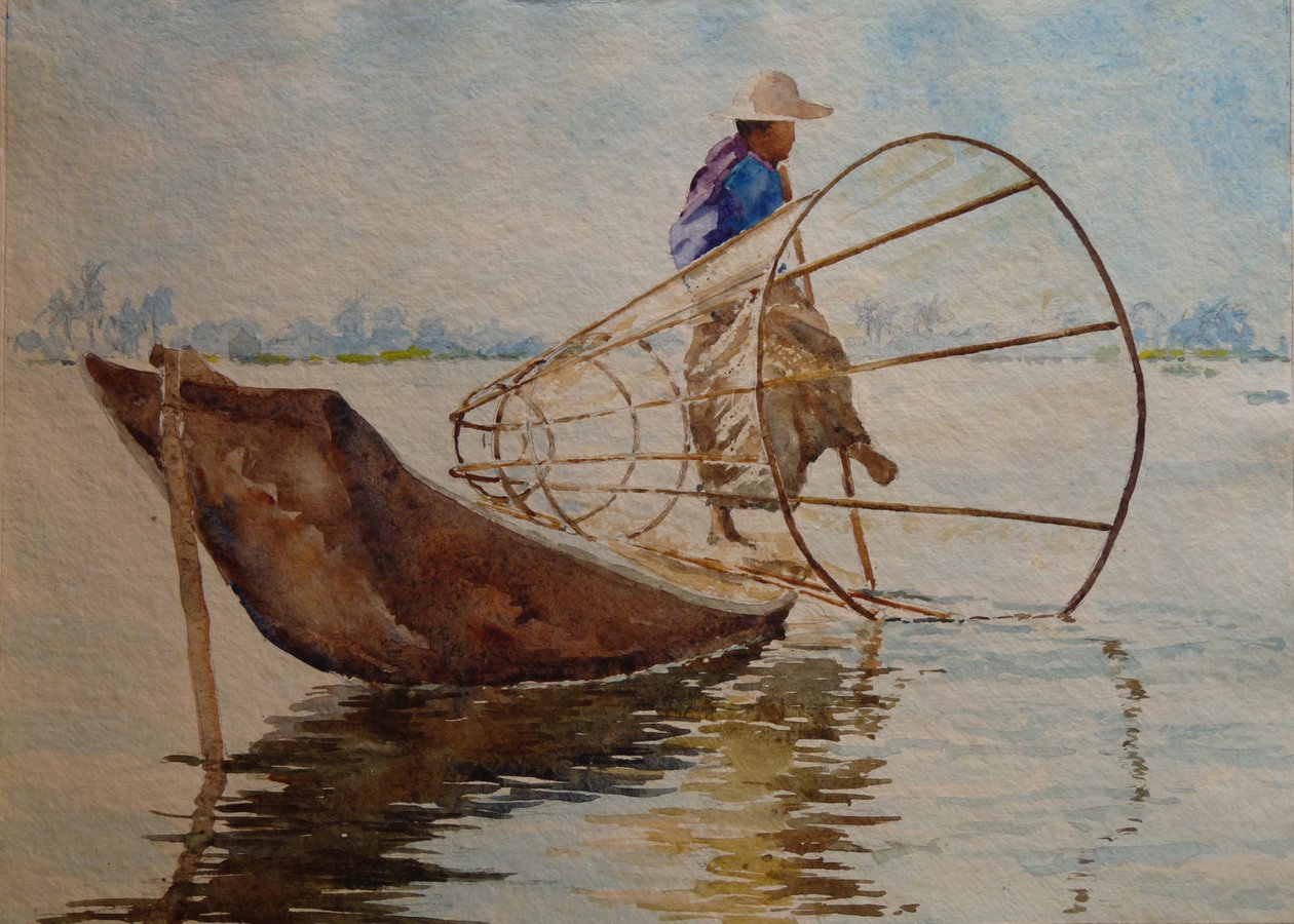 Leg rower, Inle Lake by Wilson Clive