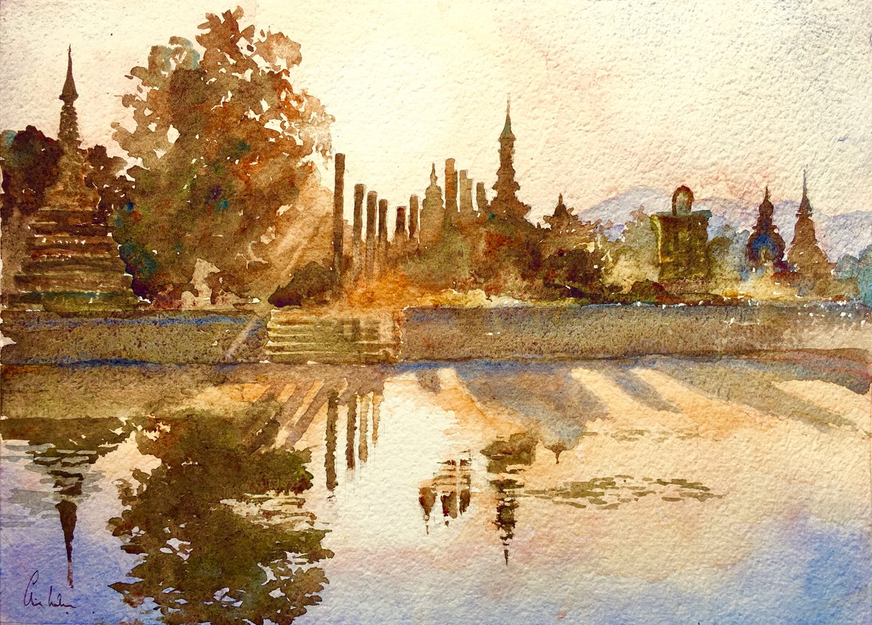 Sukhothai, evening sun by Wilson Clive