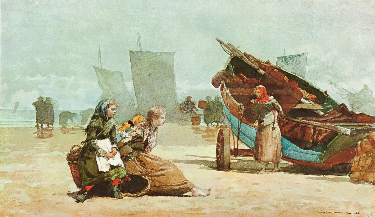 Beach Scene, Cullercoats by Winslow Homer