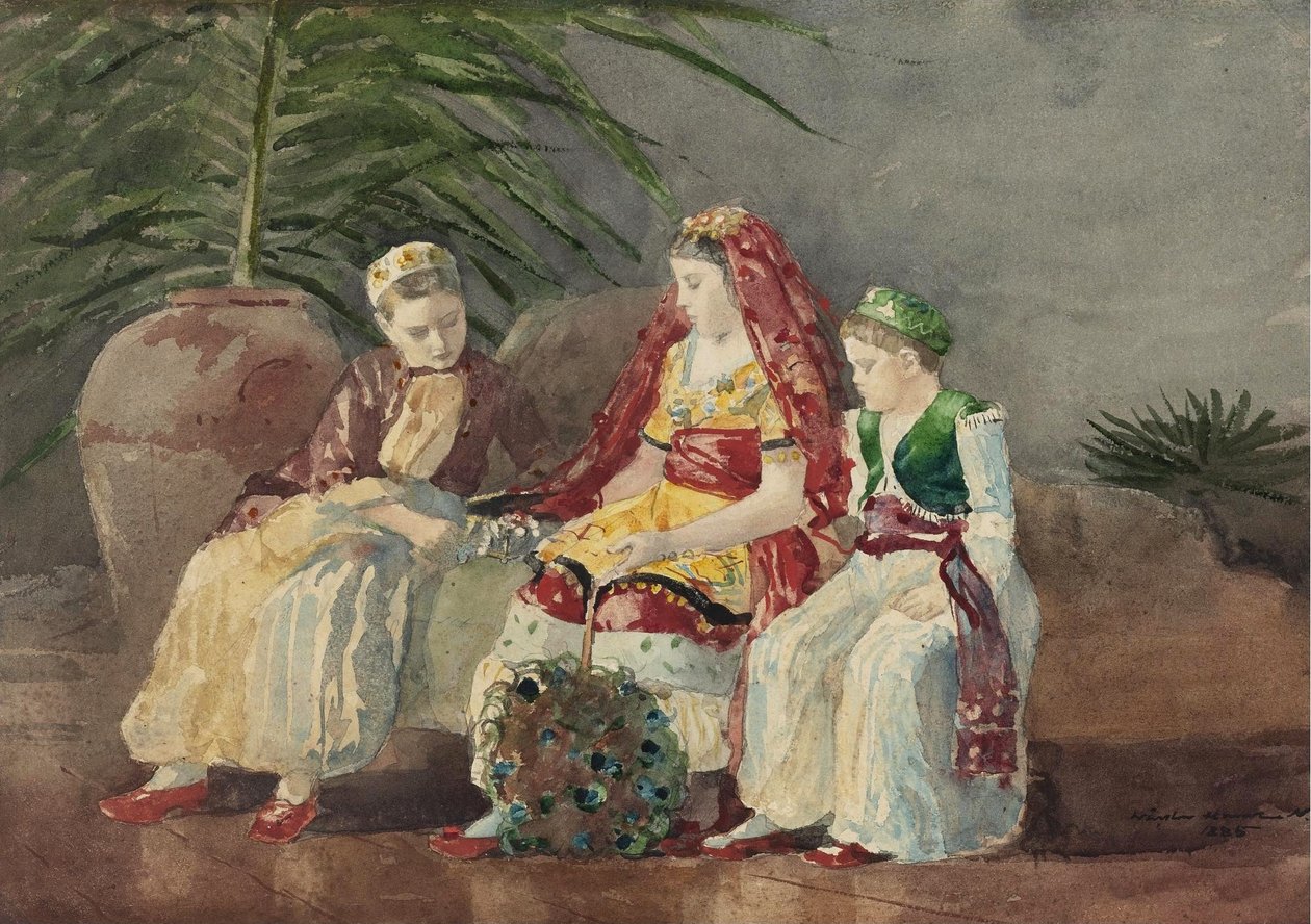 Children Under a Palm Tree by Winslow Homer
