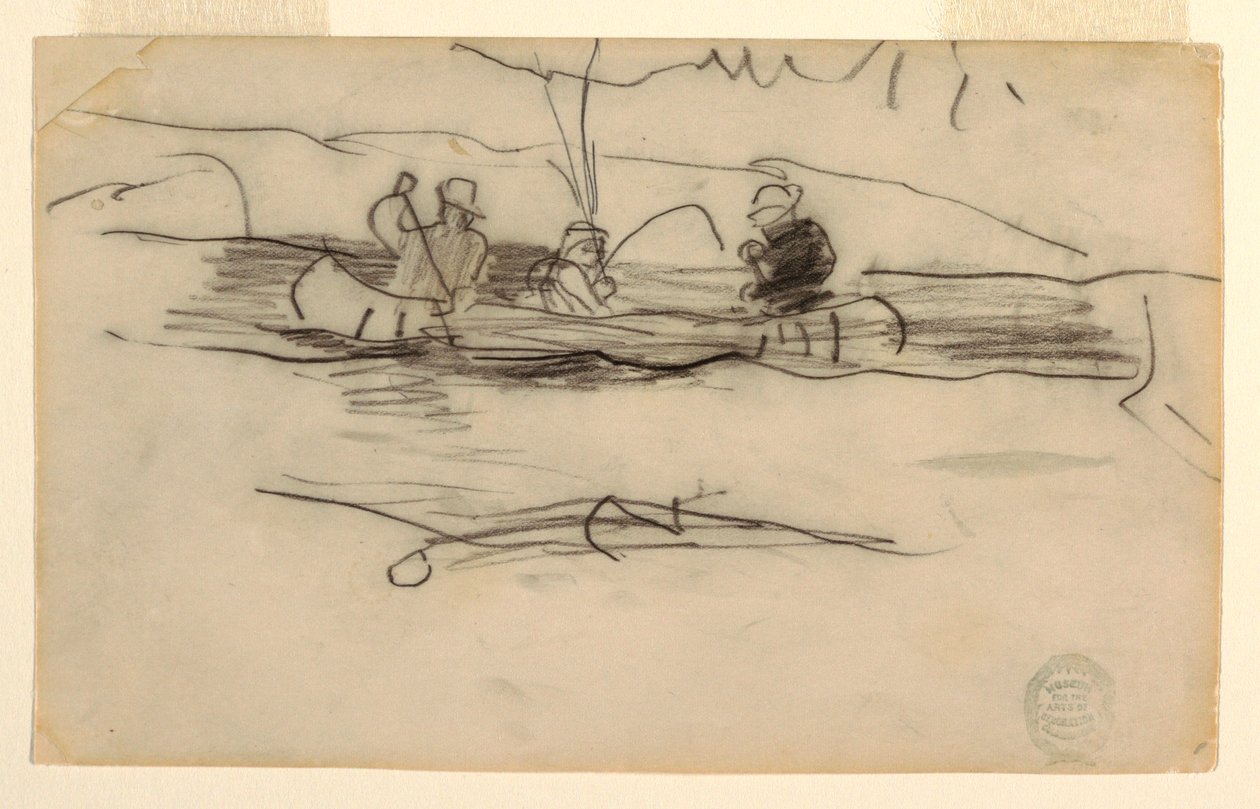 Fisherman and Two Other Men in a Canoe by Winslow Homer