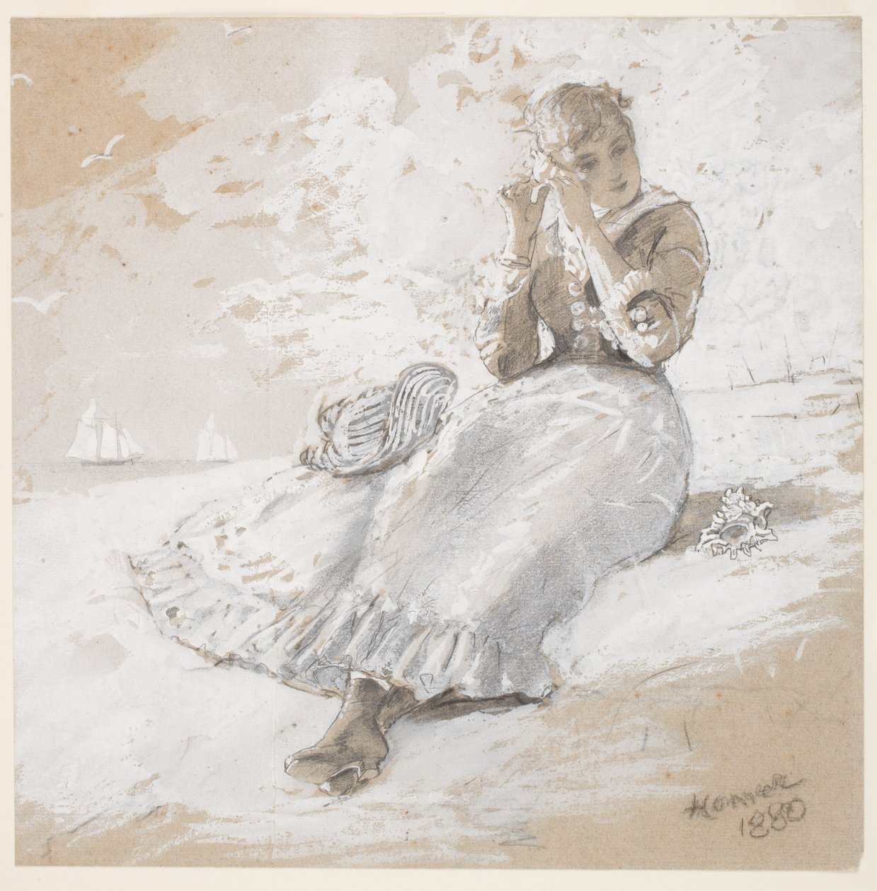 Girl with Shell at Ear by Winslow Homer