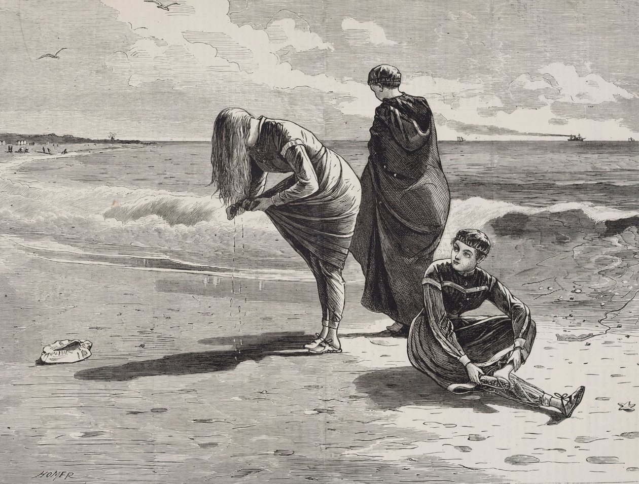 High Tide, published in Every Saturday, August 6, 1870 by Winslow Homer