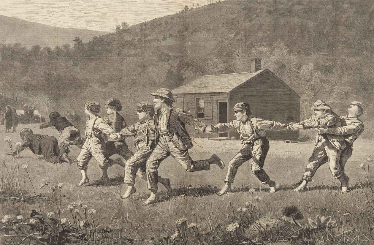 Snap the Whip, from Harpers Weekly, September 20, 1873, pp. 245-25 by Winslow Homer