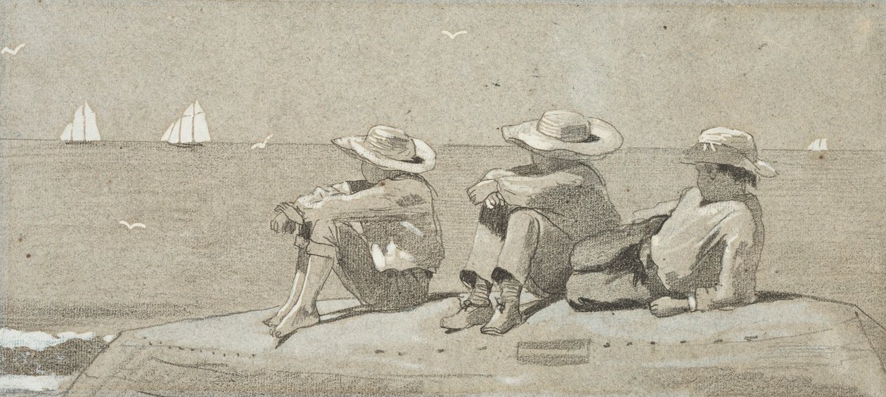 Three Boys on a Beached Dory by Winslow Homer