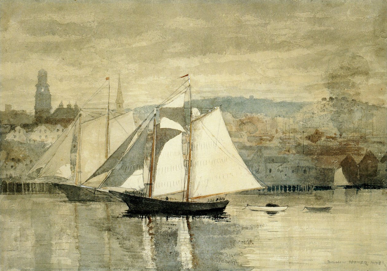Two Sailboats by Winslow Homer