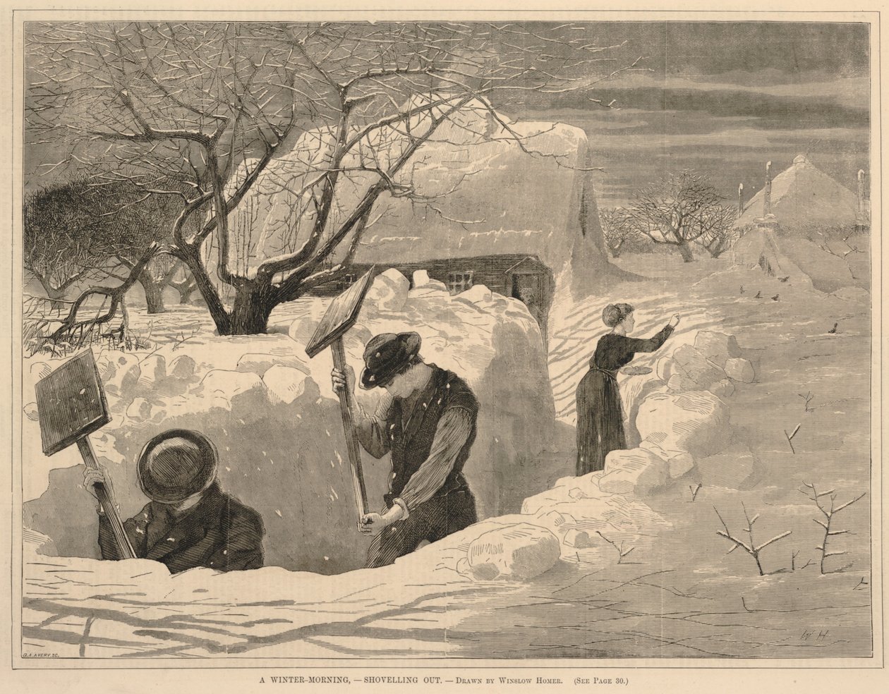 A Winter Morning--Shovelling Out by Winslow Homer