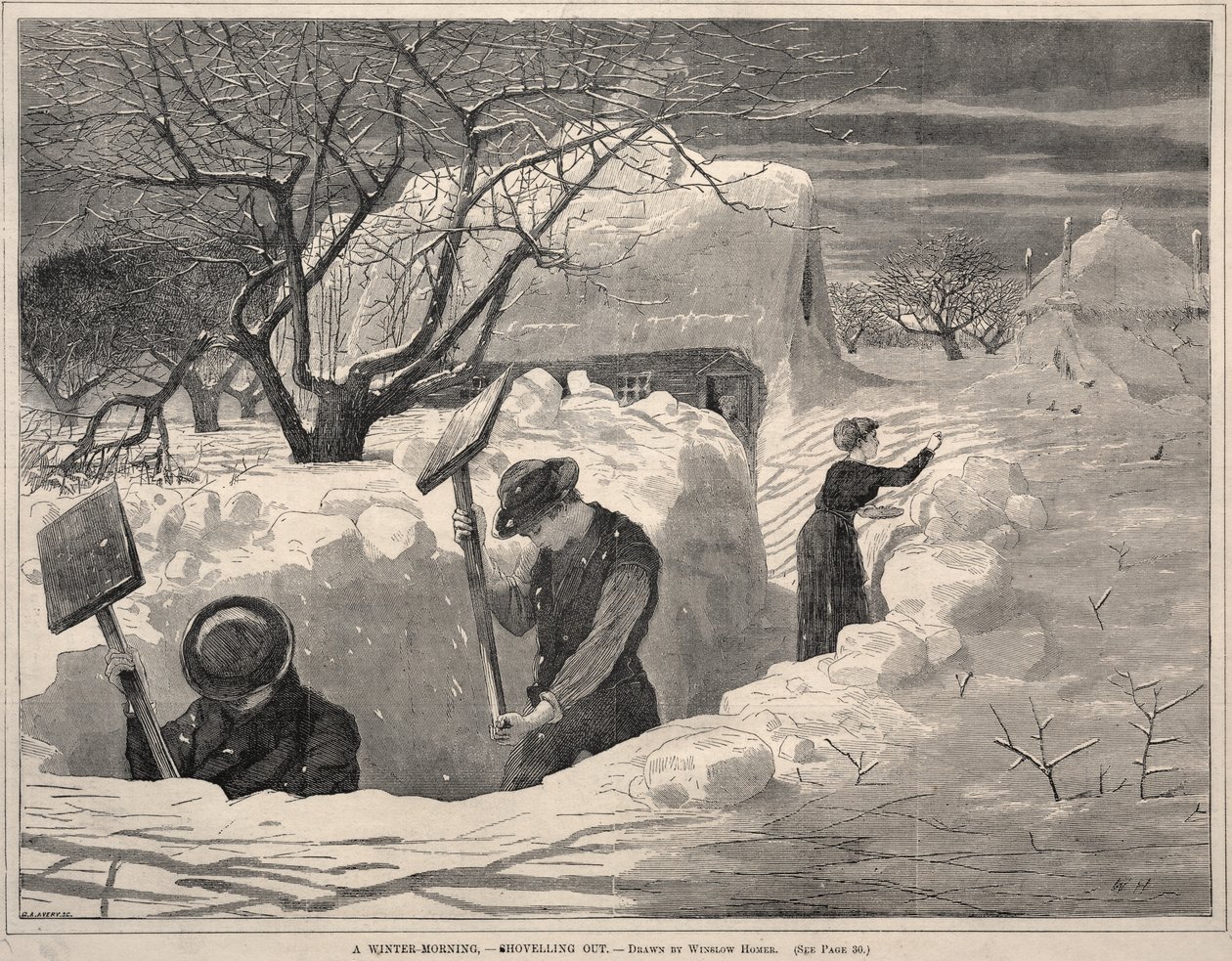 A Winter Morning, - Shovelling Out, 1871 by Winslow Homer