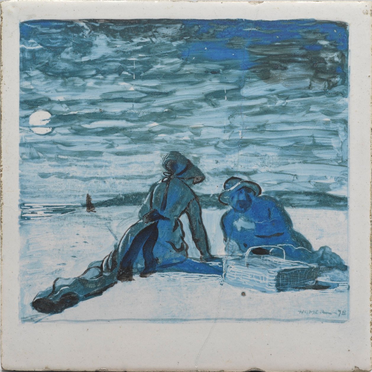 A Littoral Tile by Winslow Homer