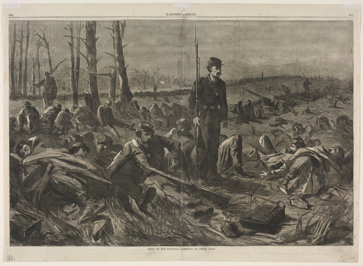 Army of the Potomac - Sleeping on Their Arms by Winslow Homer