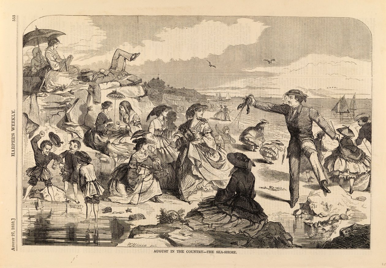 August in the Country--The Sea-Shore, from Harper