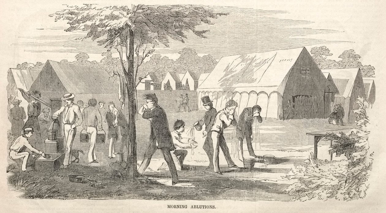 Camp Meeting Sketches: Morning Ablutions, 1858 by Winslow Homer