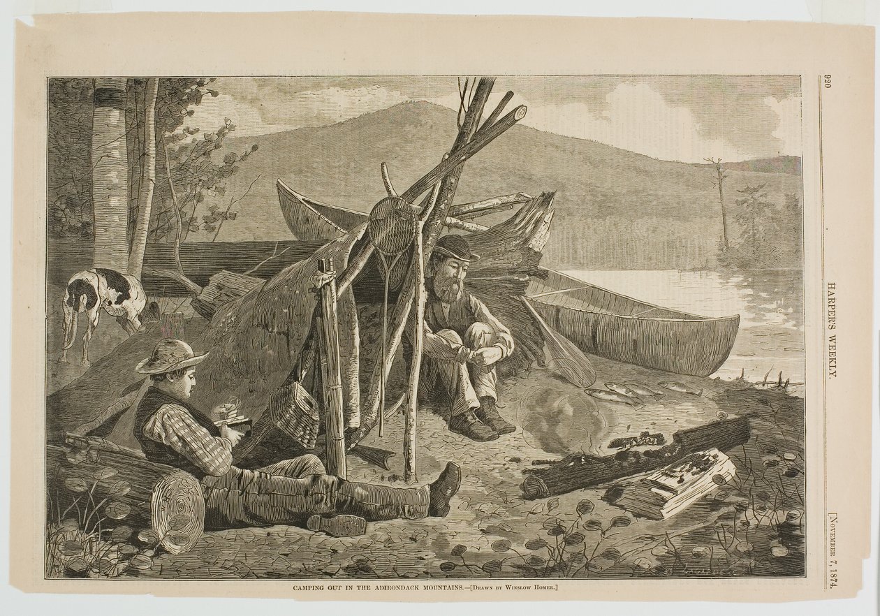 Camping Out in the Adirondack Mountains by Winslow Homer