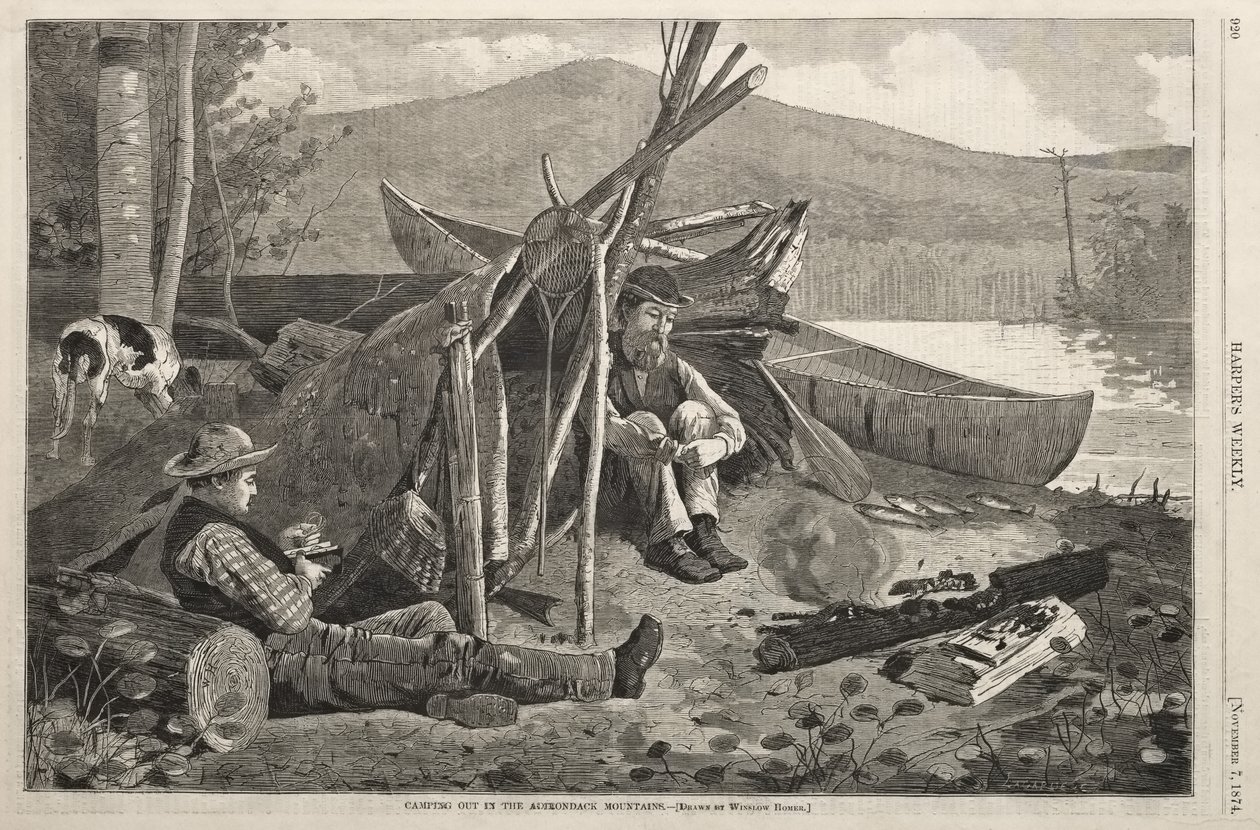 Camping Out in the Adirondack Mountains by Winslow Homer