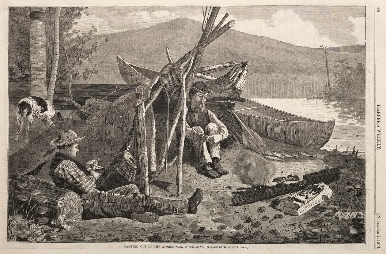 Camping Out in the Adirondack Mountains by Winslow Homer