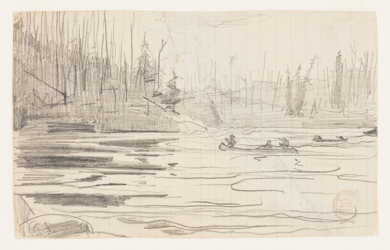 Canoes on a Lake by Winslow Homer