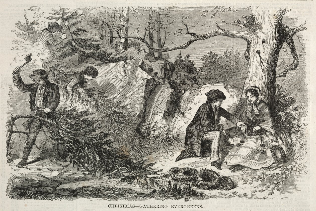 Christmas - Gathering Evergreens, 1858 by Winslow Homer