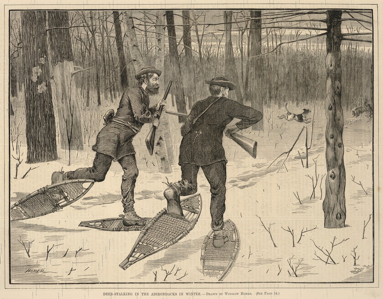 Deer-Stalking in the Adirondacks in Winter by Winslow Homer