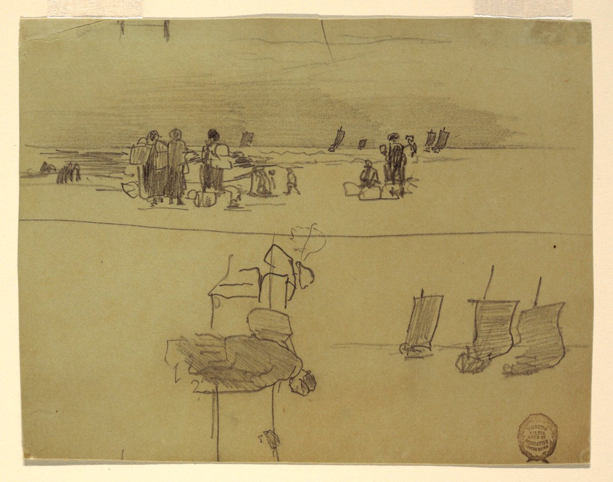 Beach Scene with Women Carrying Baskets, Cullercoats, England, 1881–82 by Winslow Homer