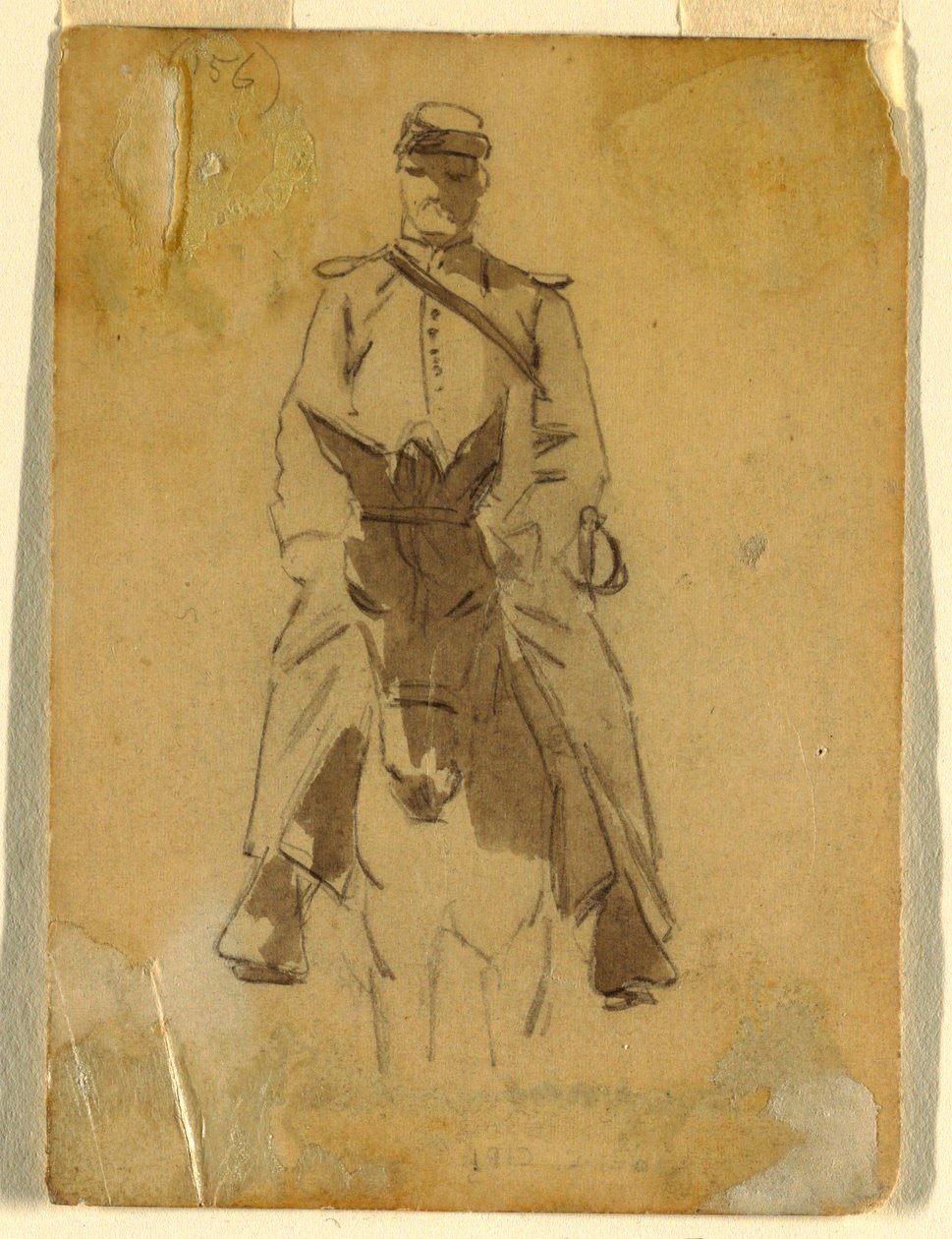 Cavalry Officer and the Head of His Horse, 1862 by Winslow Homer