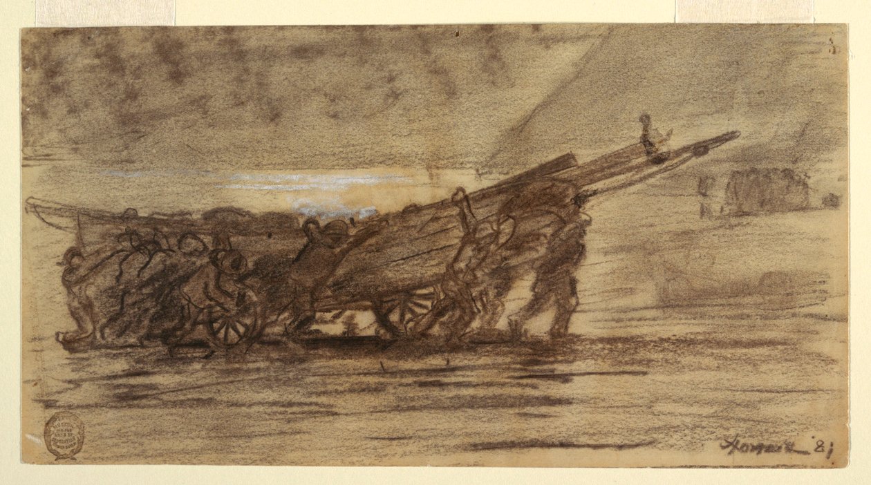 Fishermen Beaching a Boat, Cullercoats, England, 1881 by Winslow Homer