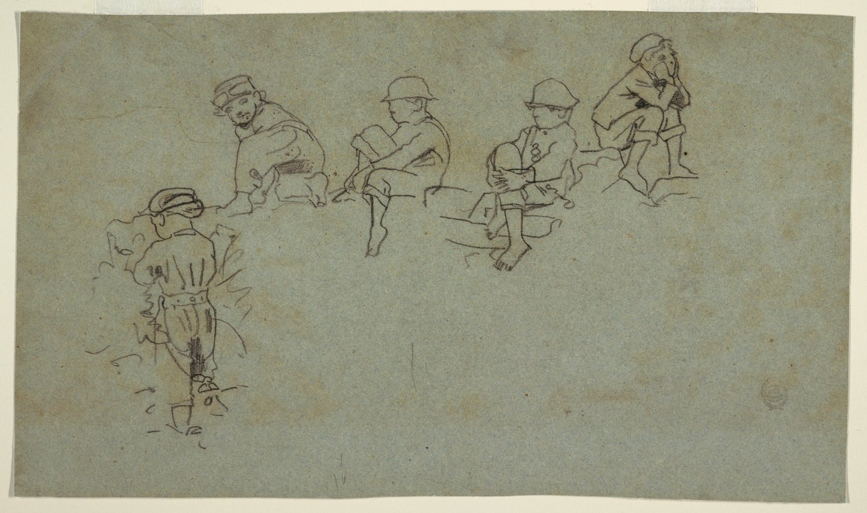 Five Sketches of Young Boys, ca. 1872 by Winslow Homer