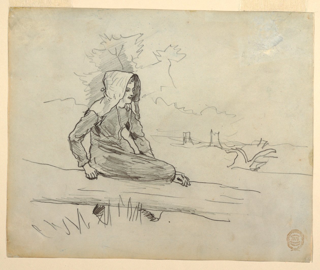 Girl Seated on a Tree Trunk, 1879 by Winslow Homer