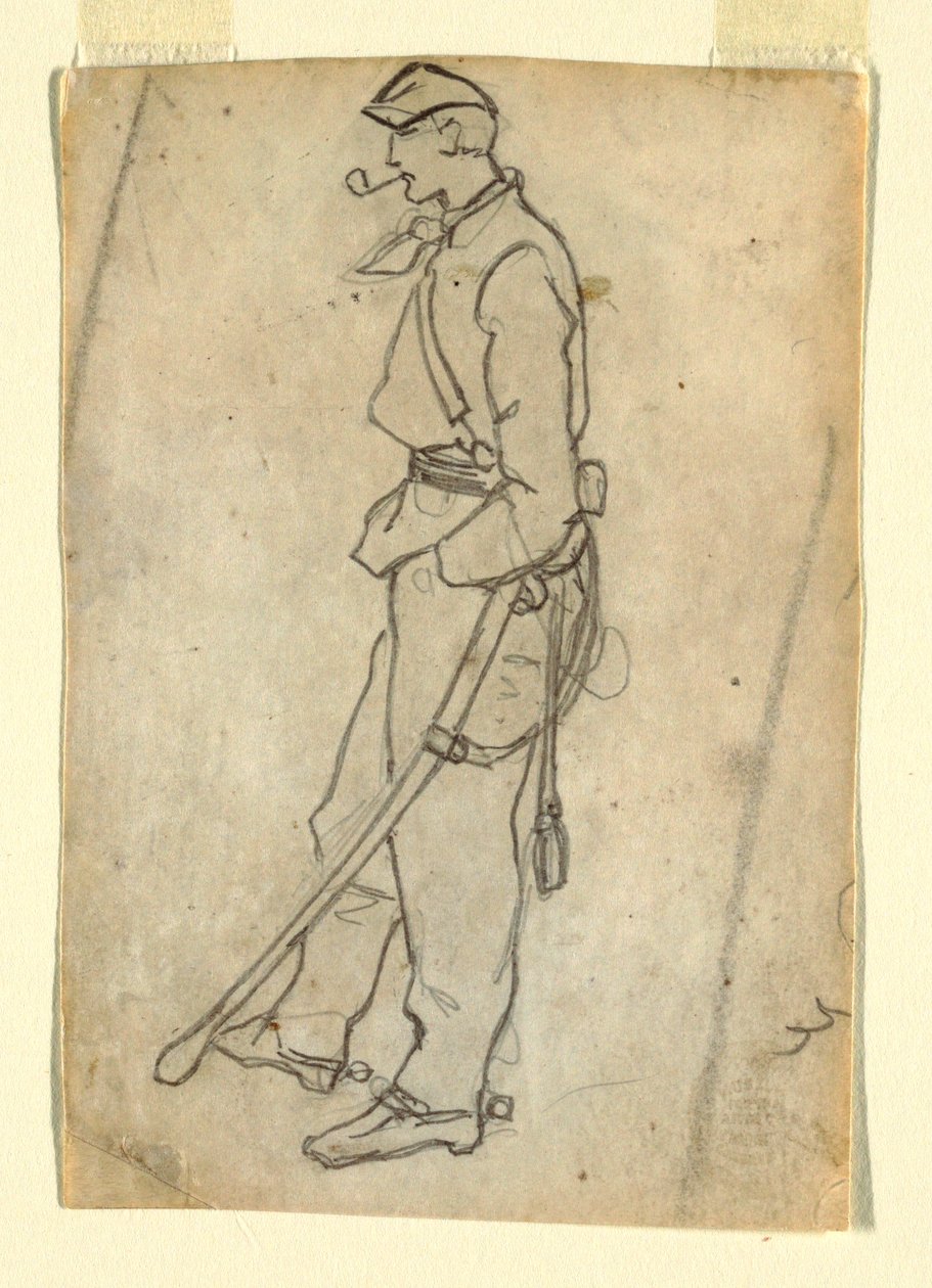 Soldier with Sword and Pipe, 1862 by Winslow Homer