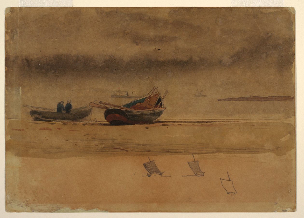 Stern View of Two Rowboats, England, 1881-82 by Winslow Homer