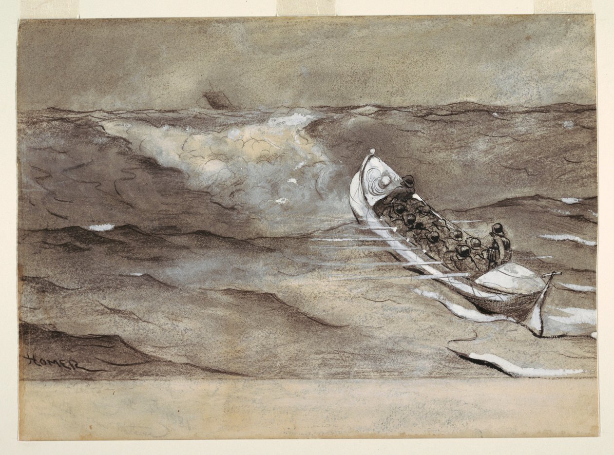 The Life Boat, study for watercolor, "Wreck of the 