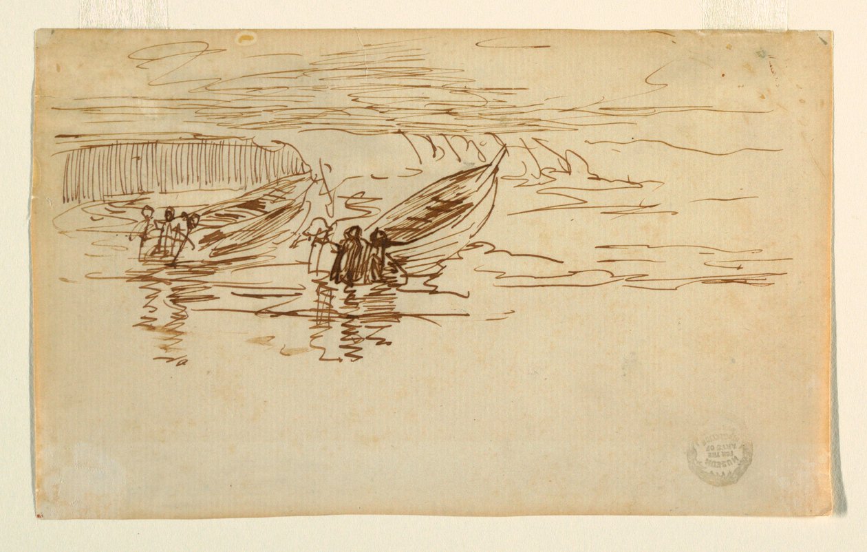Two Dories Being Launched, England, 1881 by Winslow Homer