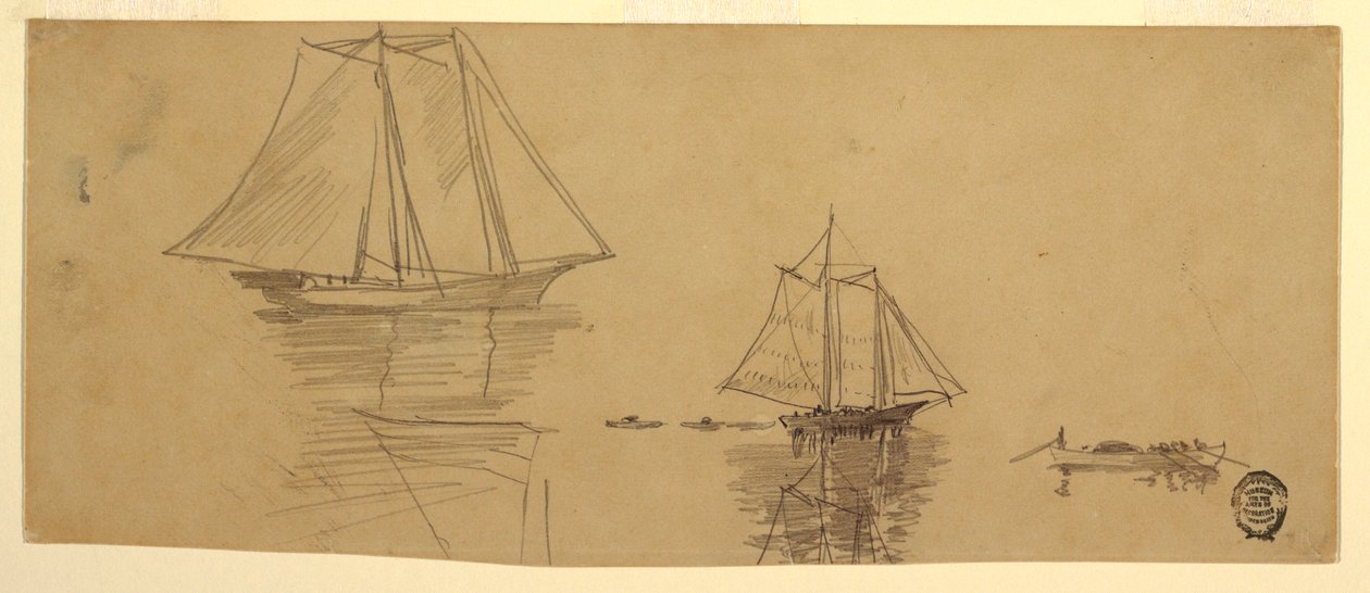 Two Schooners and Dories, ca. 1880 by Winslow Homer