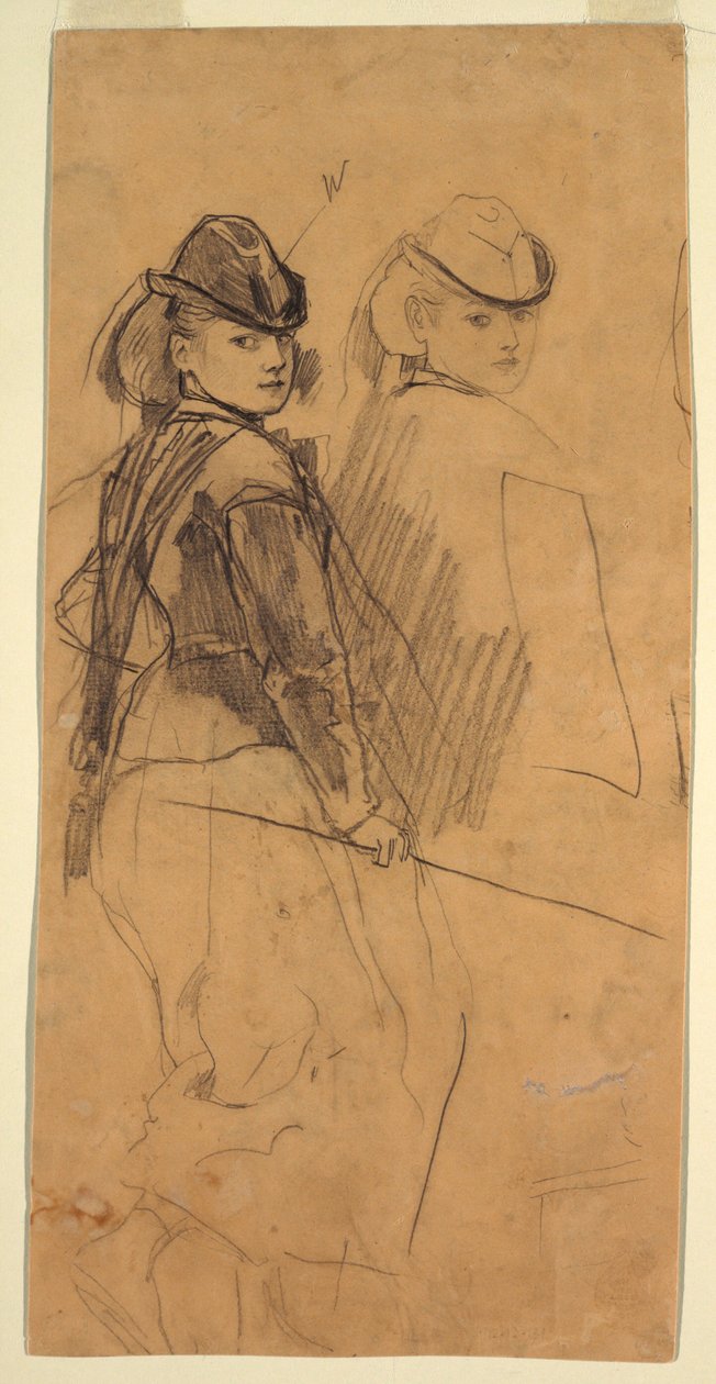 Two Studies of a Young Girl Looking Over Her Shoulder, ca. 1862 by Winslow Homer