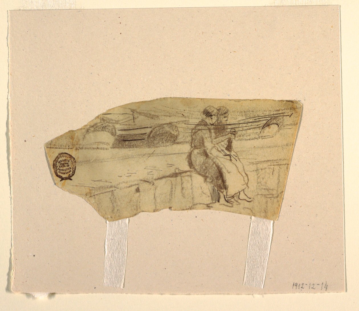 Two Women Seated on a Wall, Cullercoats, England, 1881–82 by Winslow Homer